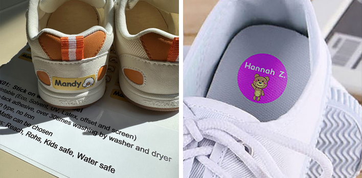 coller sur les &eacute;tiquettes de v&ecirc;tements 